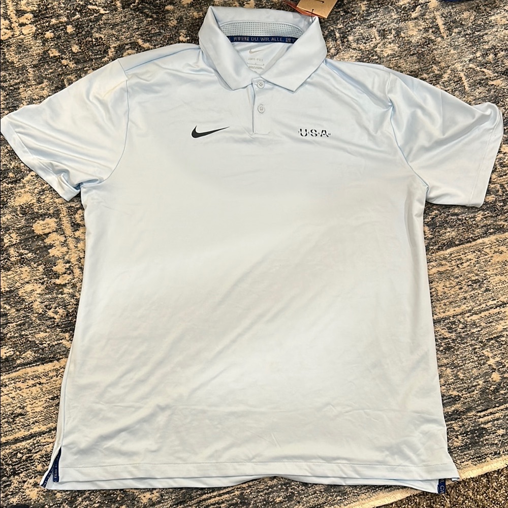 Nike Light Blue Men's Polo Shirt Team USA 2024 Olympic edition